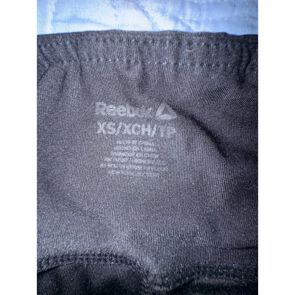 Reebok Womens XS Black Leggings With Nike Swoosh Logo On Leg Stretch Polyester & - Picture 3 of 16